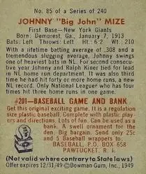 Back of Johnny Mize