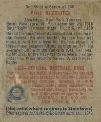 Back of Phil Rizzuto