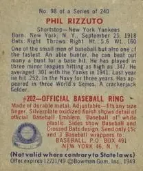 Back of Phil Rizzuto