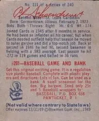 Back of Al Schoendienst