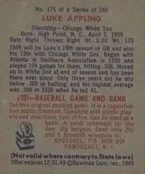 Back of Luke Appling