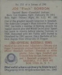 Back of Joe "Flash" Gordon
