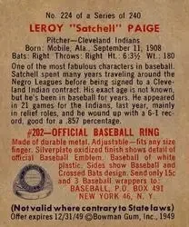 Back of Satchel Paige