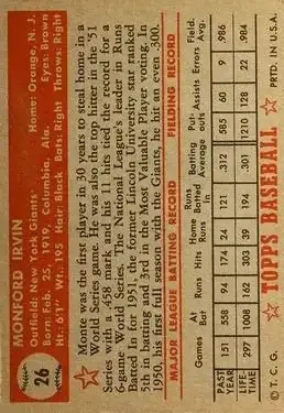 Back of Monte Irvin