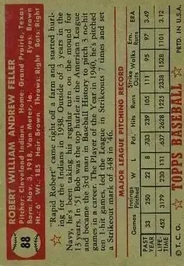 Back of Bob Feller