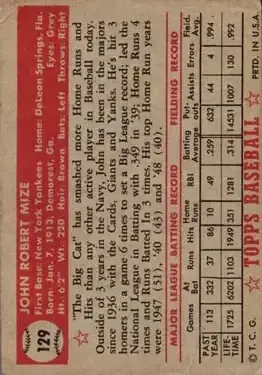 Back of Johnny Mize