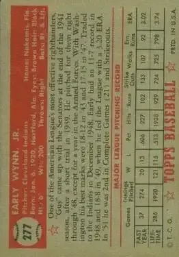 Back of Early Wynn