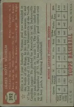 Back of Hoyt Wilhelm