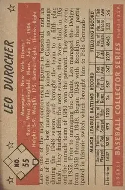 Back of Leo Durocher