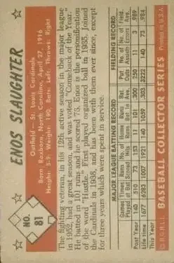 Back of Enos Slaughter