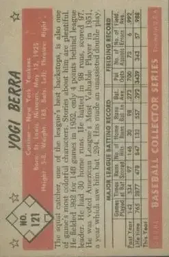 Back of Larry "Yogi" Berra