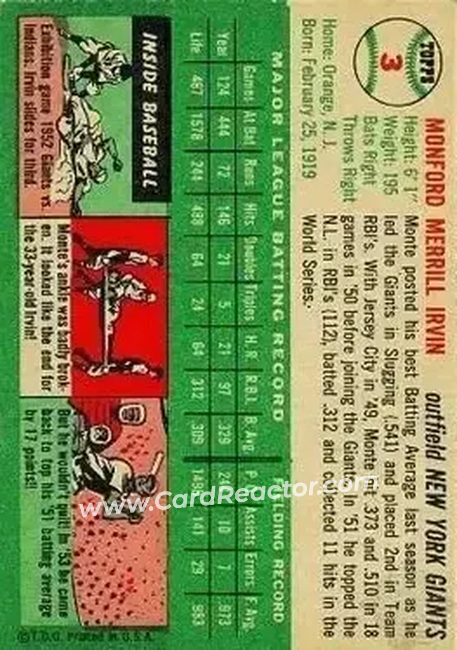 Back of Monte Irvin