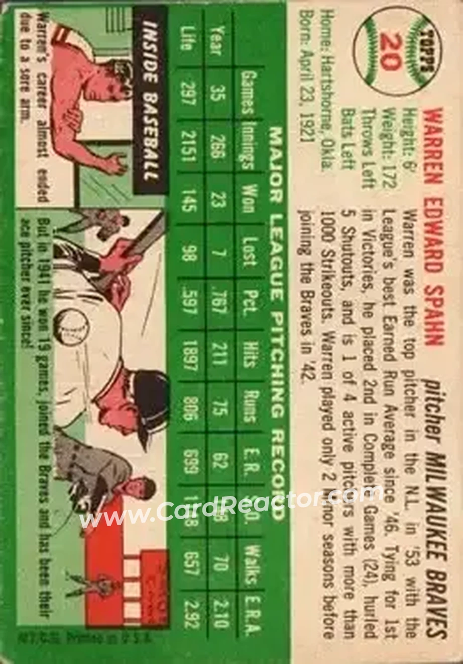 Back of Warren Spahn