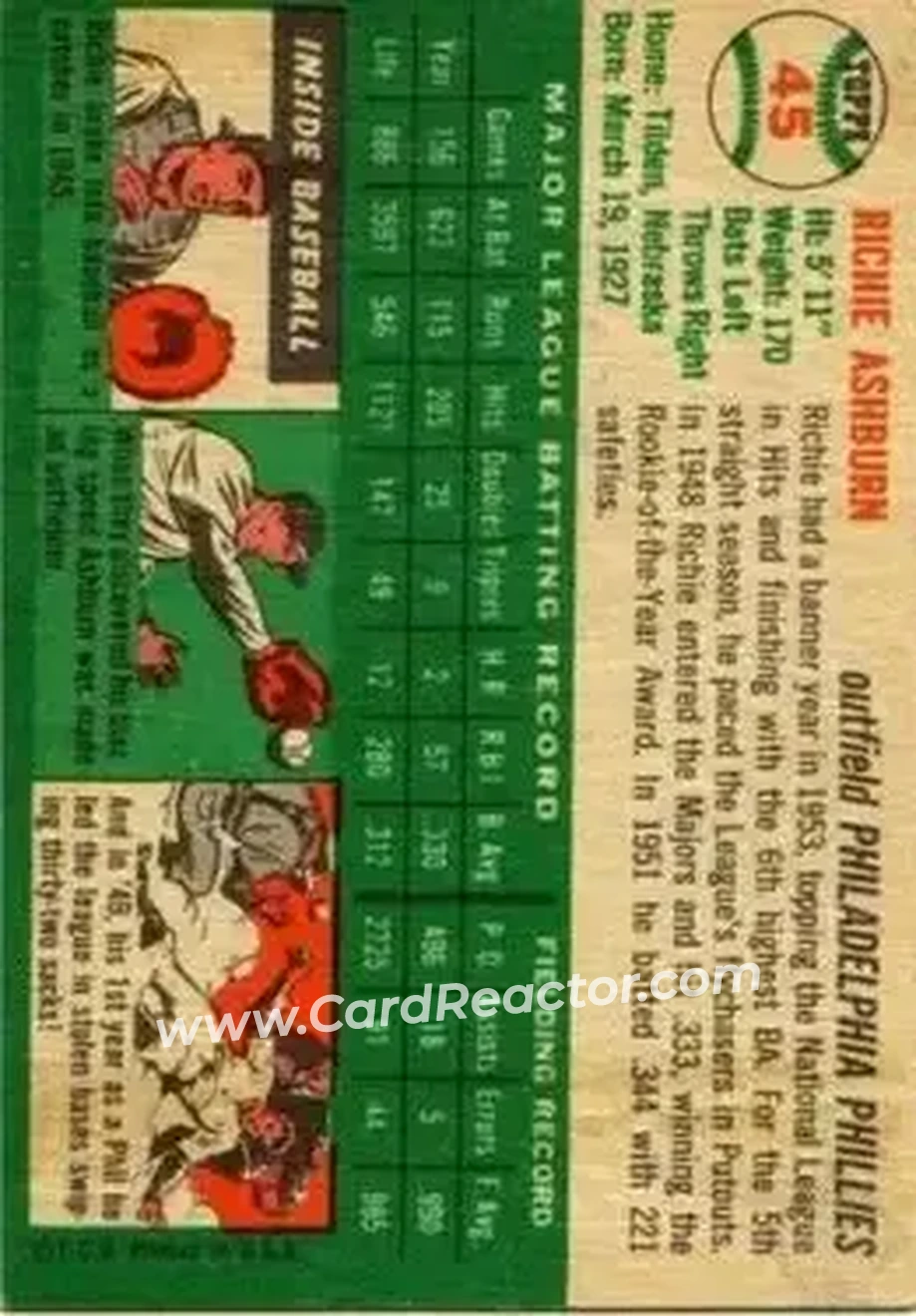 Back of Richie Ashburn