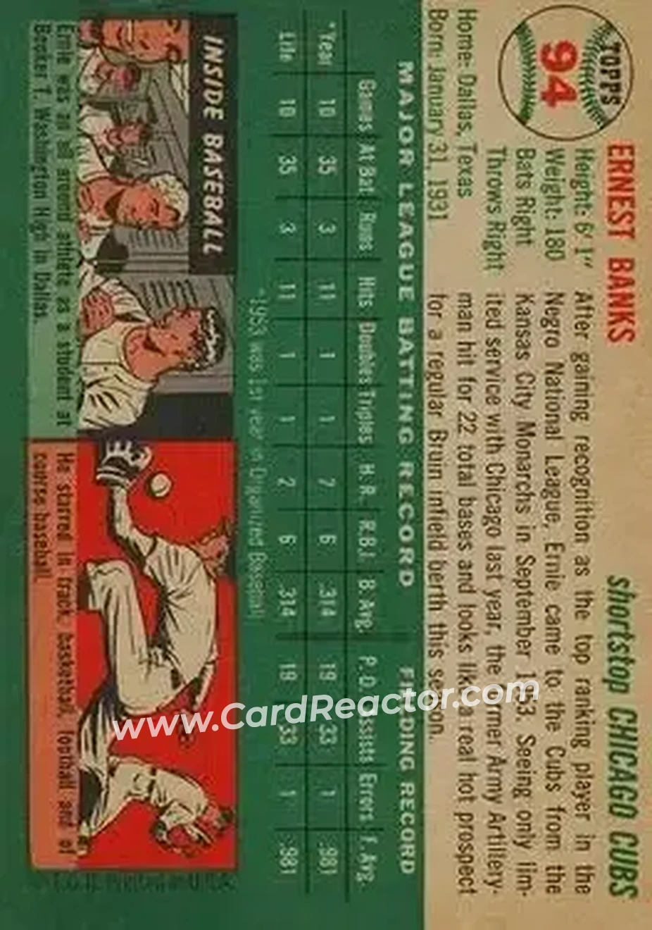 Back of Ernie Banks