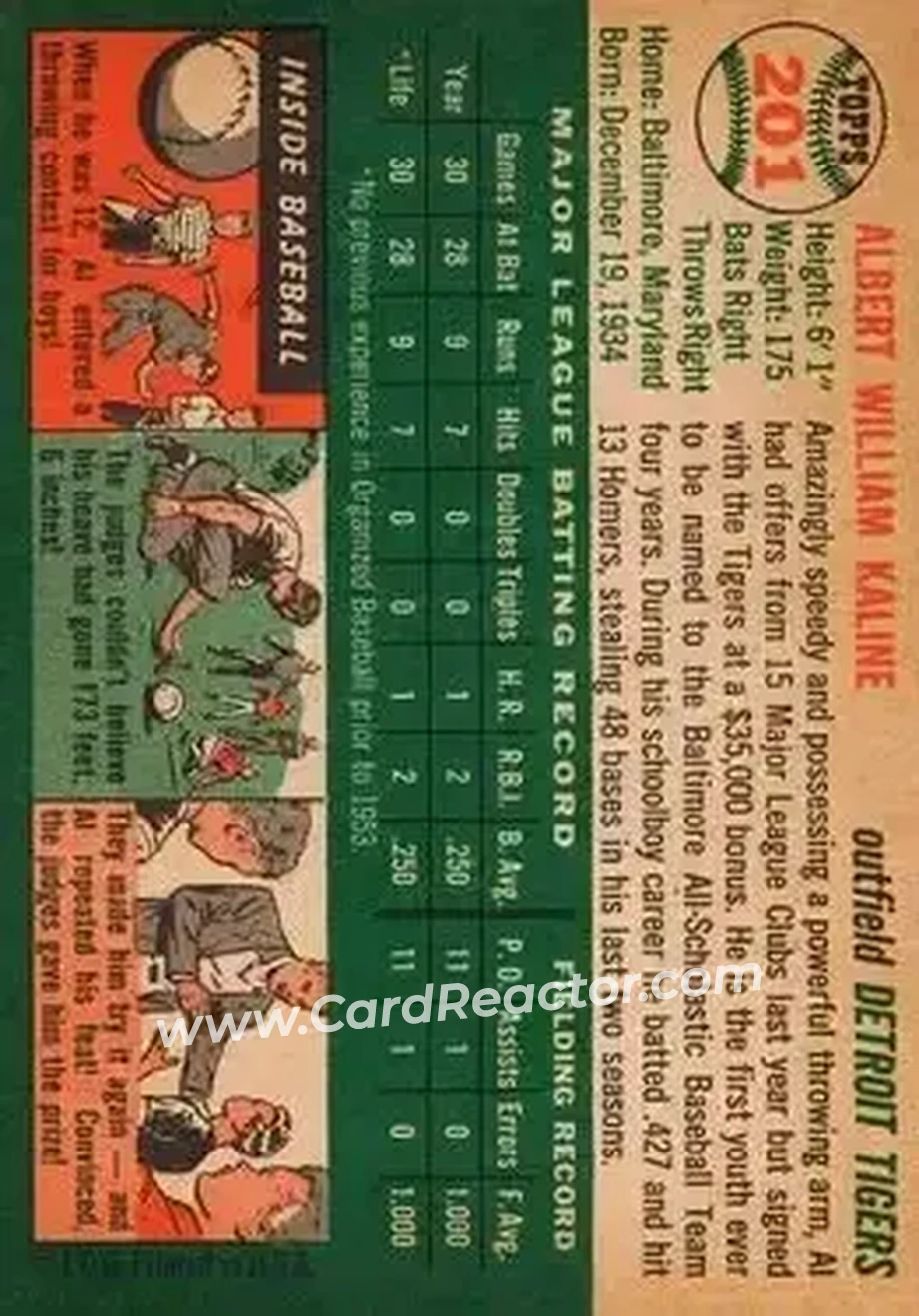 Back of Al Kaline