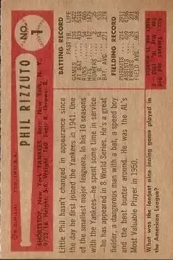 Back of Phil Rizzuto