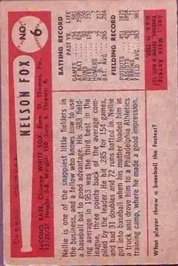 Back of Nelson Fox