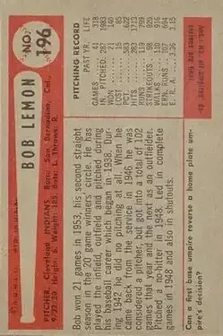 Back of Bob Lemon