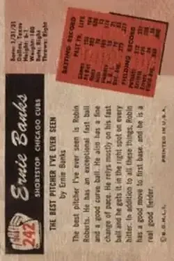 Back of Ernie Banks