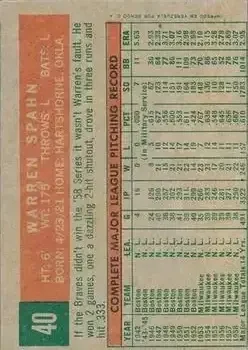 Back of Warren Spahn