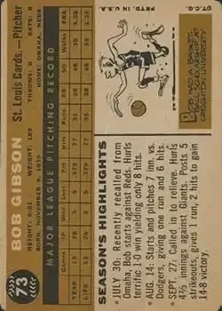 Back of Bob Gibson