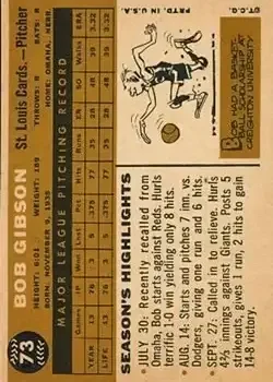 Back of Bob Gibson