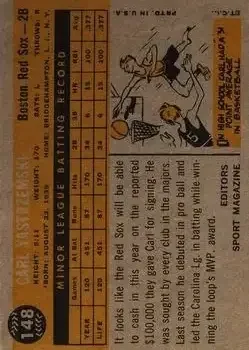 Back of Carl Yastrzemski