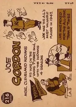 Back of Joe "Flash" Gordon