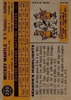 Back of Mickey Mantle