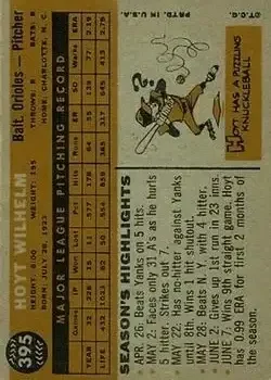 Back of Hoyt Wilhelm