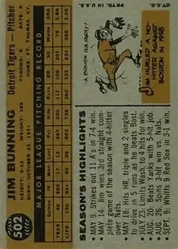 Back of Jim Bunning