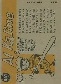 Back of Al Kaline