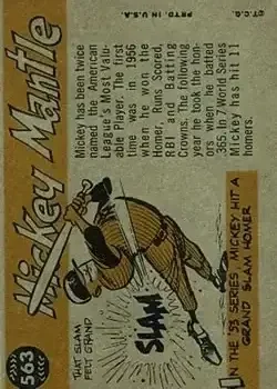 Back of Mickey Mantle