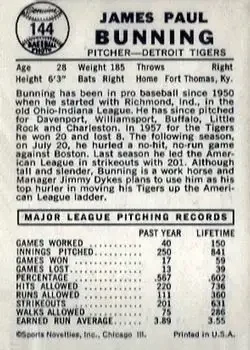 Back of Jim Bunning