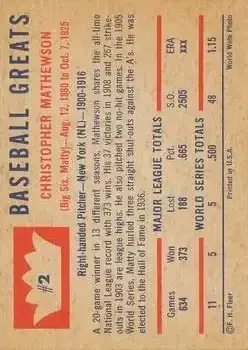 Back of Christy Mathewson