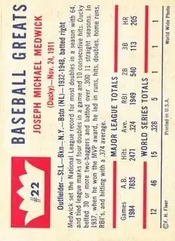 Back of Joe Medwick