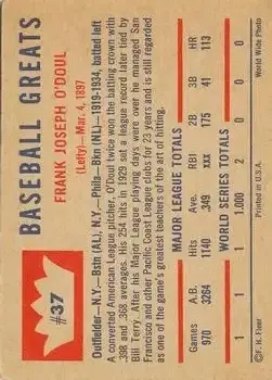 Back of Lefty O'Doul