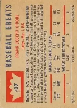 Back of Lefty O'Doul