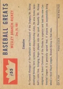 Back of Branch Rickey