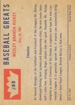 Back of Branch Rickey