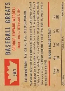 Back of Rube Waddell