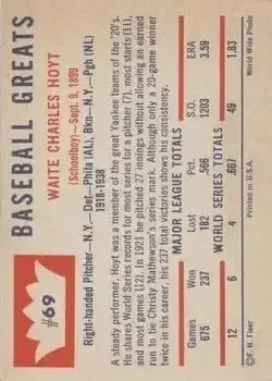 Back of Waite Hoyt