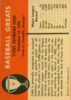Back of Ty Cobb