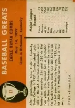 Back of Earle Combs