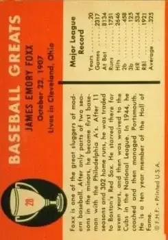 Back of Jimmie Foxx