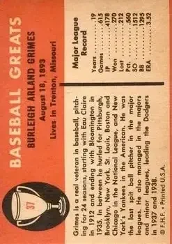Back of Burleigh Grimes