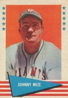 1961 Fleer Baseball Greats (F418-3) #63 - Johnny Mize - New York Giants