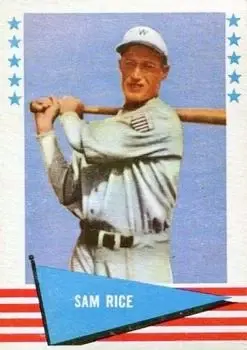 1961 Fleer Baseball Greats (F418-3) #70 Sam Rice
