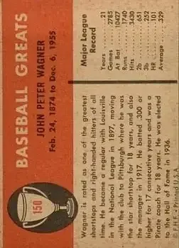 Back of Honus Wagner